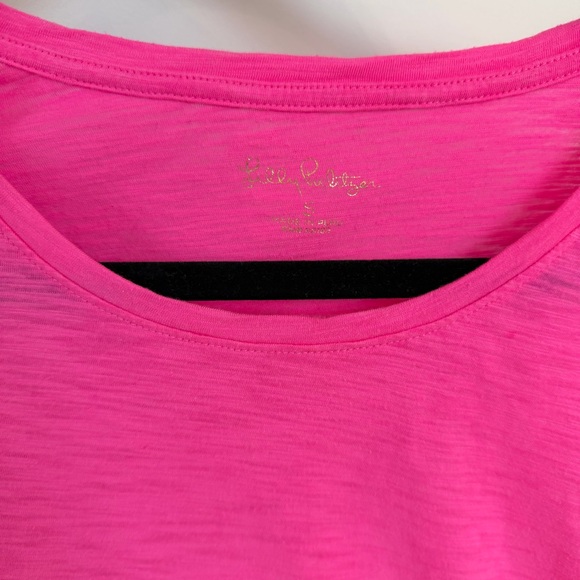 Lilly Pulitzer Hot Pink Etta Scoop Neck Top Tee. Small. - Picture 2 of 6
